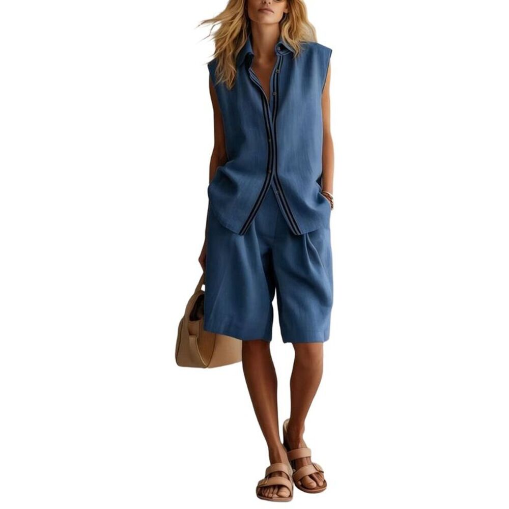 Olivia Taylor Womens  Linen Top & Short Set